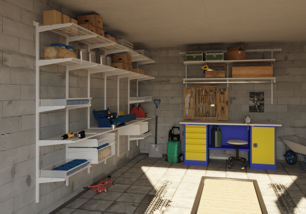 Готовые гардеробные решения и система хранения в гараже или мастерской